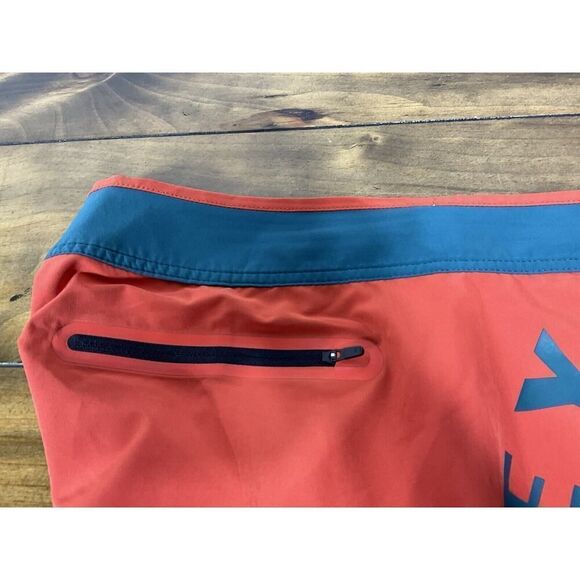 Oakley Performance Fit Logo Green Orange Board Shorts Trunks Mens Size 34 - Picture 7 of 12
